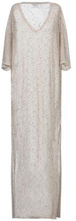 Donna Vestito lungo Beige 40 63% Viscosa 20% Poliestere metallizzato 17% Poliammide