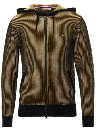 Uomo Cardigan Giallo L 50% Lana 50% Cotone