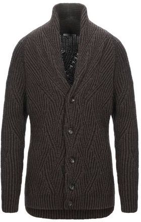 Uomo Cardigan Testa di moro M 100% Lana Merino