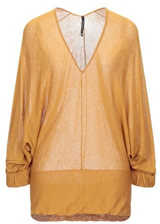 Donna Pullover Ocra 42 87% Lino 13% Poliammide