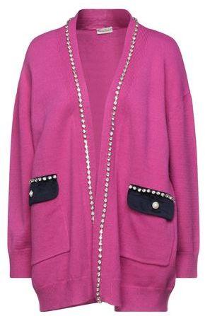 Donna Cardigan Fucsia 42 50% Lana 30% Cachemire 15% Nylon 5% Elastan