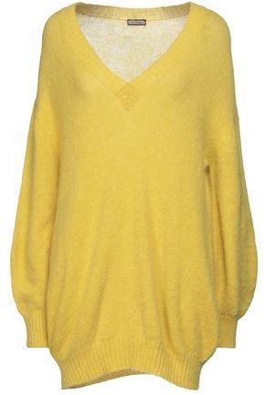 Donna Pullover Giallo S 37% Nylon 36% Lana di alpaca 24% Lana mohair 3% Elastan