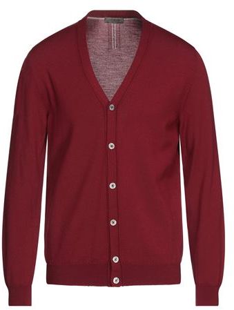 Uomo Cardigan Bordeaux XL 100% Lana