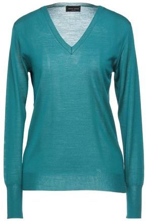 Donna Pullover Verde petrolio S 100% Lana Merino