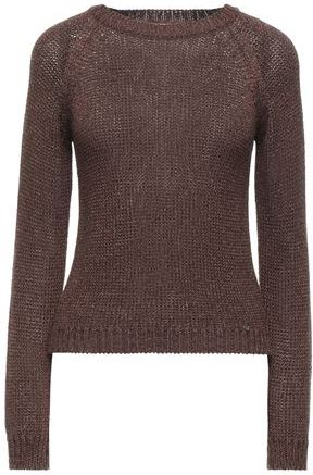 Donna Pullover Marrone S 80% Viscosa 20% Fibra di metallo