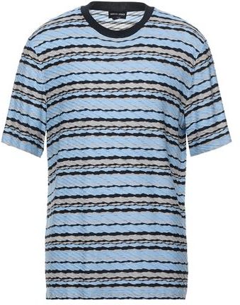 Uomo T-shirt Celeste 46 100% Viscosa Poliammide Elastan