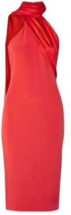 Donna Vestito midi Rosso 44 100% Seta