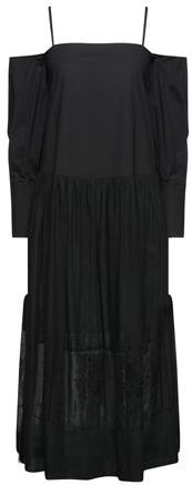 Donna Vestito midi Nero 38 100% Cotone Elastan