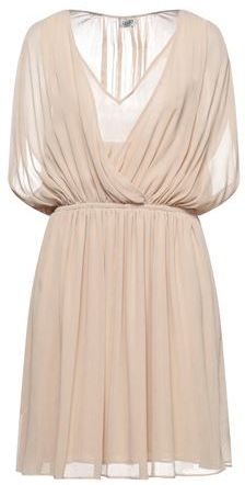 Donna Vestito corto Beige 40 100% Poliestere