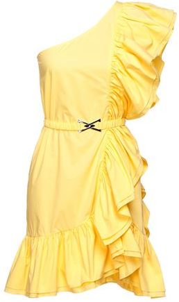 Donna Vestito corto Giallo M 100% Cotone