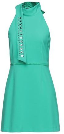 Donna Vestito corto Verde 42 63% Poliestere 27% Viscosa 7% Cotone 3% Elastan Seta