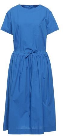 Donna Vestito midi Azzurro 40 69% Cotone 28% Poliammide 3% Elastan