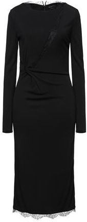 Donna Vestito midi Nero 38 100% Viscosa Poliammide