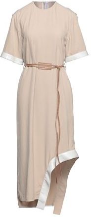 Donna Vestito midi Beige 40 100% Triacetato Poliestere Poliuretano