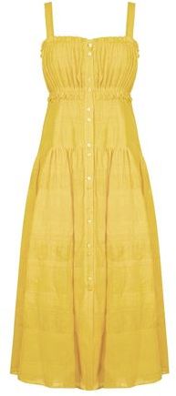 Donna Vestito midi Giallo fluo 40 Cotone