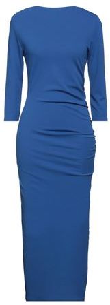 Donna Vestito midi Blu S 95% Poliestere 5% Elastan