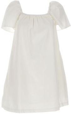 Donna Vestito corto Bianco L 100% Cotone