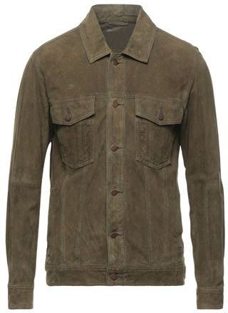 Uomo Giubbotto Verde militare 50 100% Pelle