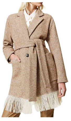 Donna Cappotto Beige 42 Lana