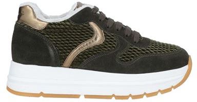 Donna Sneakers Verde militare 37 Pelle Fibre tessili