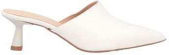 Donna Mules & Zoccoli Bianco 35 Pelle