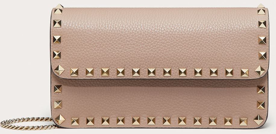 Pouch Con Catena Rockstud In Vitello Granato Donna Poudre 100% Pelle Di Vitello - Bos Taurus OneSize