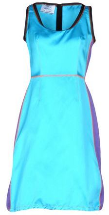 Donna Vestito midi Azzurro 38 100% Seta