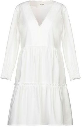 Donna Vestito corto Bianco S 97% Cotone 3% Elastan