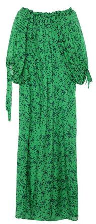 Donna Vestito lungo Verde XS 100% Seta