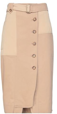 Donna Gonna midi Beige 38 97% Cotone 3% Elastan Poliestere