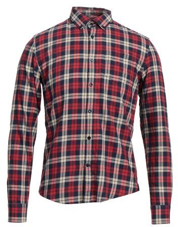 Uomo Camicia Rosso S 100% Cotone