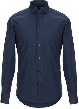 Uomo Camicia Blu notte 38 100% Cotone