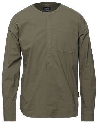 Uomo Camicia Verde militare S 97% Cotone 3% Elastan