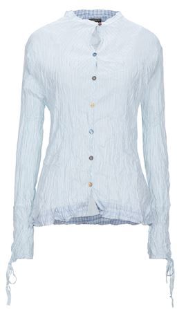 Donna Camicia Celeste M 100% Cotone