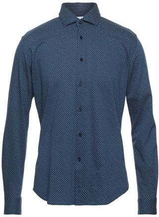 Uomo Camicia Blu notte 38 100% Cotone