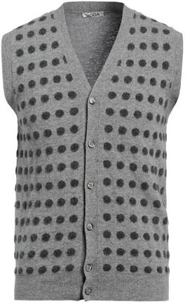 Uomo Cardigan Grigio chiaro S 100% Lana Vergine