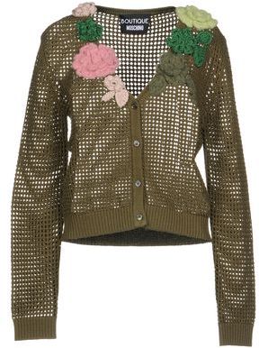 Donna Cardigan Verde militare 42 100% Lana Vergine