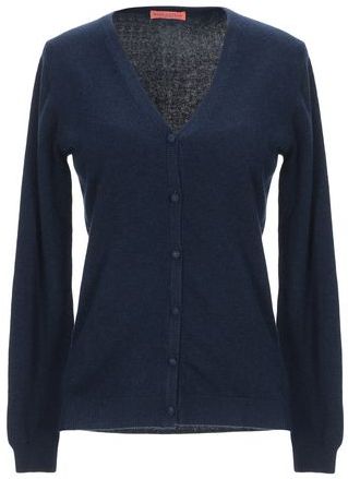 Donna Cardigan Blu scuro 40 100% Cachemire