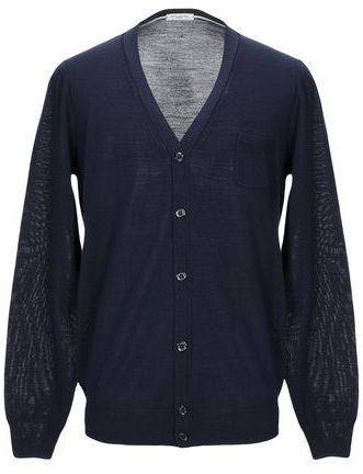 Uomo Cardigan Blu notte L 100% Lana