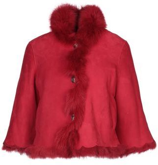 Donna Cappotto Rosso 36 100% Pelle di agnello