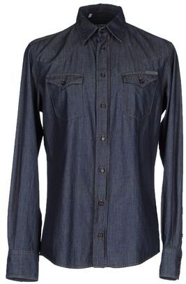 Uomo Camicia jeans Blu 37 100% Cotone