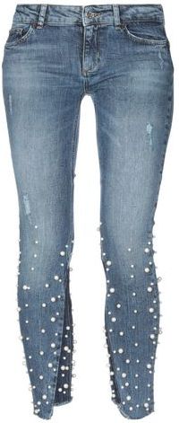 Donna Pantaloni jeans Blu 24 98% Cotone 2% Elastan