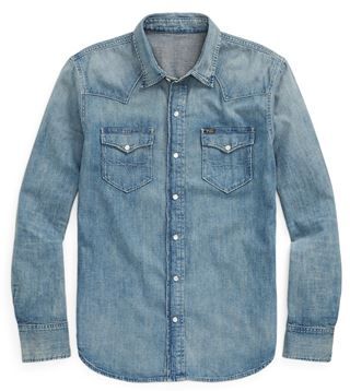 Uomo Camicia jeans Blu XS 100% Cotone