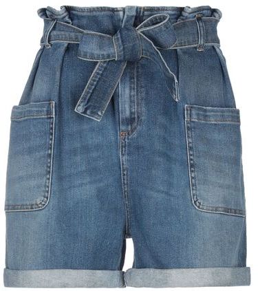 Donna Shorts jeans Blu 42 98% Cotone 2% Elastan