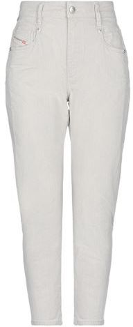 Donna Pantaloni jeans Grigio chiaro 24W-32L 97% Cotone 3% Elastan Pelle di bovino