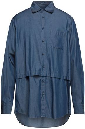Uomo Camicia jeans Blu scuro 39 100% Cotone