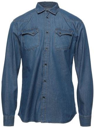 Uomo Camicia jeans Blu 40 100% Cotone