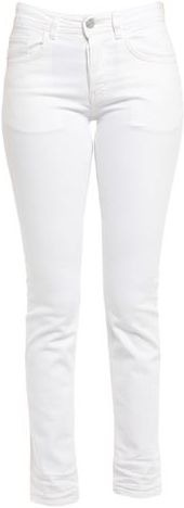 Donna Pantaloni jeans Bianco 33 99% Cotone 1% Elastan