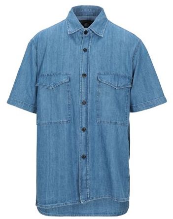 Uomo Camicia jeans Blu S 100% Cotone