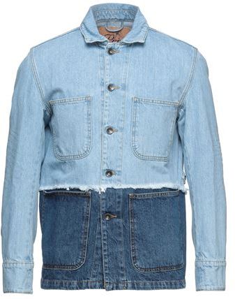 Uomo Capospalla jeans Blu M 100% Cotone